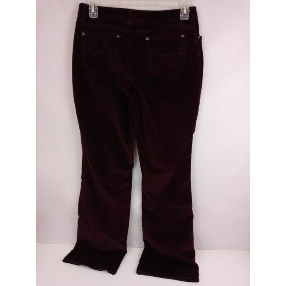 St John's Bay Corduroy Burgandy Bootcut Pants Size 10 - Picture 3 of 9
